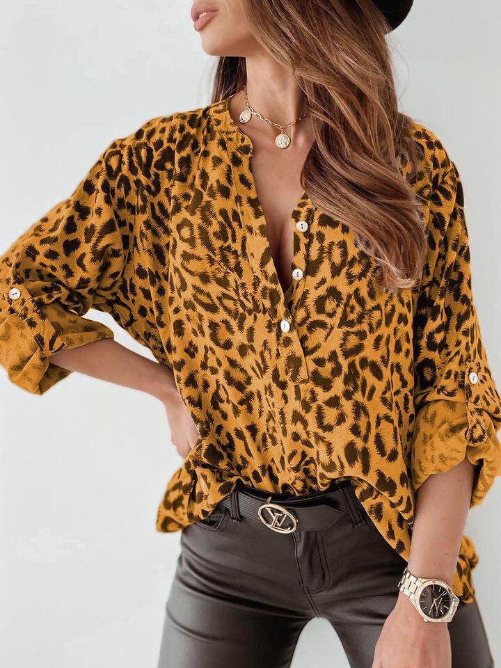 Aria Basics Aria Basics In Stock European American Cross-Border Trade Spring And Autumn Printed Women's Long Sleeve Leopard Print_ecoleips.com