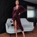 Autumn And Winter Street Hipster Women's Clothing V-neck Irregular Dress Dress Nightclub Golden Velvet Evening Dress_ecoleips.com
