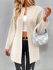 Printed Longline Blazer Jacket For Women – Oversized Tweed Coat With 3D Patterns (S-XXL, Stretch Polyester Spandex, Round Neck Work-to-Weekend Top)_ecoleips.com