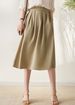Tencel Skirt Women Fashion Temperament Feminine High Quality Elastic Waist Slim Solid Color A Line Skirt_ecoleips.com