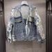Sheer Embroidered Denim Jacket – Oversized Cropped Style With Lace Trim & UV Protection (S-XL, Light Wash, Casual-Chic Layering Essential)_ecoleips.com