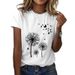 Independent Brand With Simple Print And Colorful Dandelion Design, Short-sleeved Women's T-shirt_ecoleips.com