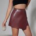 K Ladies' Sexy PU Half Body Skirt Pants With High Waist Zipper And Hip Hugging Skirt Pants_ecoleips.com