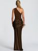 JULISSA MO Patchwork Satin Sexy One Shoulder Ruched Women Dress Backless Maxi Dress Winter Slim Elegant Party Evening Dress 2025_ecoleips.com