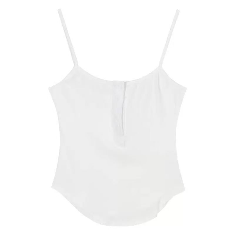 Purely Desirable Sexy Camisole With Chest Pads For Women, Summer Inner And Outer Wear, Buttoned Slim-fit Base Top_ecoleips.com
