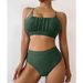 2024 Solid Color High Waisted Bikini Sexy Swimwear Two Piece Swimsuit for Women European And American Style Export_ecoleips.com
