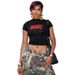 2025 CUTENOVA Qi Duo Summer New Women's Slim Sexy Round Neck Letter Print Short Sleeve T-Shirt_ecoleips.com