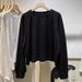 American Style Space Cotton Solid Color Raglan Long Sleeve T-Shirt For Women Spring Korean Version Plus Size Loose Base_ecoleips.com