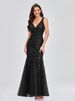 K V-neck Sequin Dress With A Chic And Fashionable Style For Ladies_ecoleips.com