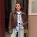 K Retro Motorcycle Style Leather Jacket For Women; Fashionable Matte Leather Jacket For Women's Outerwear._ecoleips.com