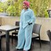 Plus Size Women's Casual Long Sleeved Collared Loose Shirt African Style Two Piece Set American Style Loose Trousers_ecoleips.com