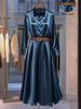 Elegant Long Sleeve A-Line Dress – Minimalist Fall Dress For Women (Solid Color, Classic Fit)_ecoleips.com
