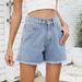 Women's Washed Denim Shorts - Slimming High Waist Stretch Hot Pants Versatile Casual Distressed Jean Shorts For Women_ecoleips.com