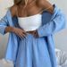 Fashion Plus Size Women's Clothing Spring Casual Single Breasted Long Sleeved Solid Color Shirt Loose Shorts Suit Women_ecoleips.com