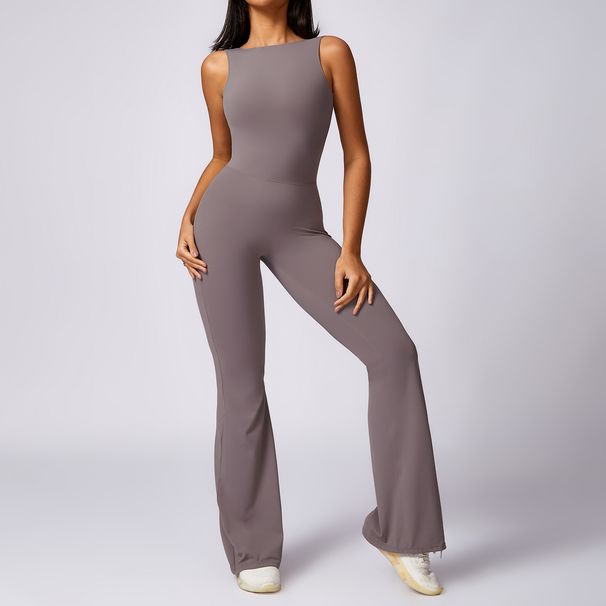 Women's Clothing Women's Casual Flared Jumpsuit Style Peach Hip Lifting Sports Yoga Fitness Back Clothes For Formal & Casual For Women_ecoleips.com
