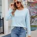 Women's Fashion Striped Knit Sweater With Contrast Color Trim, Loose Fit Long Sleeve Pullover Top For Casual Streetwear_ecoleips.com