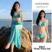Lake Blue Two Piece Bikini Set Island Resort Style Flattering Unique Sexy Slimming Long Swimsuit Three Piece Set for Women_ecoleips.com