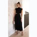 Summer Stand Collar Long Dress For Women American Sweet Fashion Street Style Solid Color Waist Revealing New Style_ecoleips.com