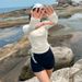 Conservative Sporty Two Piece Swimsuit Set High End Slimming Concealing Long Sleeves And Pants Hot Spring Three Piece Swimsuit Set for Women_ecoleips.com