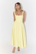Elegant Solid Color Sleeveless Midi Dress With Adjustable Straps - Slim Fit Summer Dress For Women_ecoleips.com