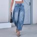 Women's Loose Straight Leg Denim Jeans New Summer Style Washed Wide Leg Trousers_ecoleips.com
