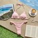 European And American Sexy Ins Floral Embroidery Lace Hollow out Two Piece Swimsuit Bikini Cross Border Women's Clothing Swimwear_ecoleips.com