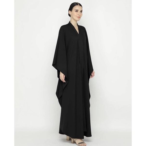 F272 Foreign Trade Supply Cross-border Platform Solid Color Batwing Sleeve Middle East Dubai Loose Plus-size Embroidered_ecoleips.com