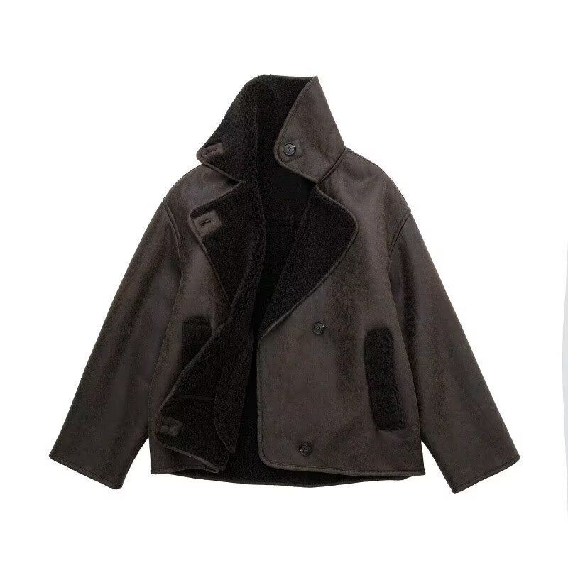 Girl Long-Term In-Stock Winter European And American Women's Clothing Double-Sided Fur Integrated Deerskin Velvet Thickened_ecoleips.com