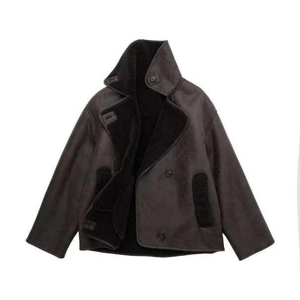 Girl Long-Term In-Stock Winter European And American Women's Clothing Double-Sided Fur Integrated Deerskin Velvet Thickened_ecoleips.com