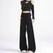 Women's Black Stretch Jeans, New Autumn And Winter Straight Wide-leg Loose Casual Pants With A High-end Design_ecoleips.com