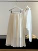 Women's High-Waisted Slimming Patchwork Midi Skirt Gentle Light Solid Color A-Line Mid-Length Flared Skirt for Summer Style_ecoleips.com