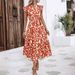 2026 European And American Women's Summer New Fashion Ruffled Flutter Sleeve Tie-Back Printed Fairy_ecoleips.com