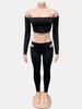 Women's European American Style Two Piece Set Off-Shoulder Top And Trousers Long/Short Sleeve Hollowed Out Tight-Fitting Autumn Wear_ecoleips.com