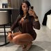 Women's Sexy Deep V Long Sleeve Bodycon Dress Autumn Fashion Outfit Versatile Simple Design For Any Occasion_ecoleips.com
