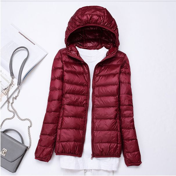Lightweight Women's Hooded Down Jacket Slim Fit Plus Size Trendy Autumn Winter Outerwear Casual Elegant Fashion_ecoleips.com