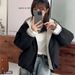 girl Cotton Autumn Winter Versatile Padded Short Coat Color Block Hooded Ins Casual Korean Style Jacket_ecoleips.com