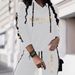 Women's Casual Hooded Pant Set Long Sleeved Top With Gold New York Logo Print And Side Stripes Spring/Autumn Summer_ecoleips.com