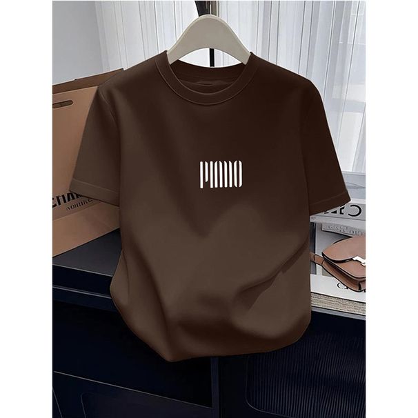 Women's Classic Crew Neck T-Shirt – Slim Fit, Korean-Inspired, Soft Cotton Essential In Heathered Gray & Bold Colors_ecoleips.com