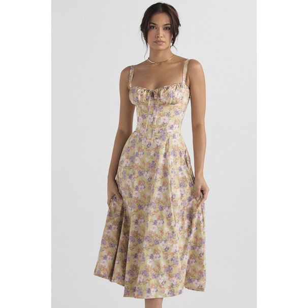 2024 Hot-Selling Summer Foreign Trade Commuting Elegant Solid Color Fashion High-End Strap Dress For Women_ecoleips.com