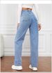 High Waist Women's Light Blue Jeans Loose Wide Leg Straight Pants Large Size Casual Cotton Denim For Girls_ecoleips.com