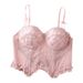 Pure Desire Lace Patchwork Mesh Inner Camisole Women's Winter Slim Fit Pink Short Sweet Spicy Top_ecoleips.com