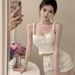 Elegant Socialite Bowknot Pearl Camisole Top + Casual Shorts Set_ecoleips.com