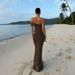 2026 Summer New European And American Women's Fashion Elegant Off-Shoulder Sexy Waist-Revealing Mesh Seamless A-line Dress_ecoleips.com