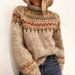 Unisex Chunky Knit Sweater - Oversized High-Neck Pullover With Hand-Painted Print, Warm Wool Blend Winter Top For Men & Women_ecoleips.com