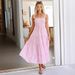 2026 Cross-Border Summer New European And American Sexy Striped Print Strap Waist-Cinching Vacation Dress For_ecoleips.com