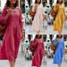 Women's Clothing Loose Plus Size Mid Sleeve Dress Autumn Winter American Style Bestsellers For Ladies_ecoleips.com