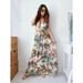 Summer Outfit New Bohemian Style Floral Print Backless Strap Breathable Casual Fashion Dress For Women_ecoleips.com