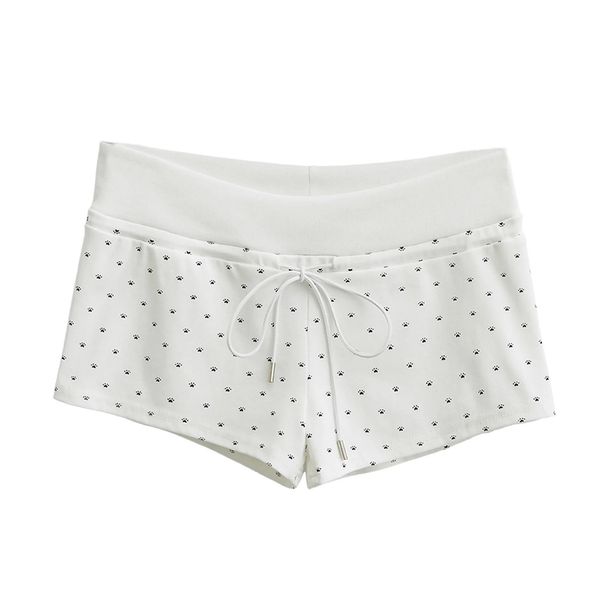 Leg-Lengthening Low-Waist Sports Shorts For Women Summer Loose Straight Wide-Leg With Unique Print Drawstring A-Line Hot_ecoleips.com