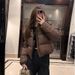 Women's Short Puffer Jacket Winter Warm Quilted Coat Loose Oversized Korean Style Casual Outerwear With Stand Collar_ecoleips.com