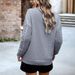 Women's Oversized Cable Knit Sweater With Drop Shoulder - Solid Color & Contrast Panels, Soft & Warm Casual Pullover For Everyday Wear_ecoleips.com